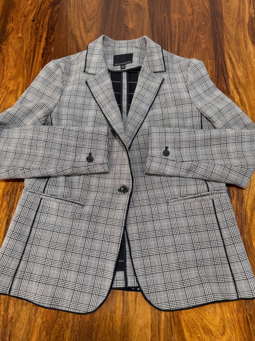 Banana Republic Gray Plaid Men's Blazer